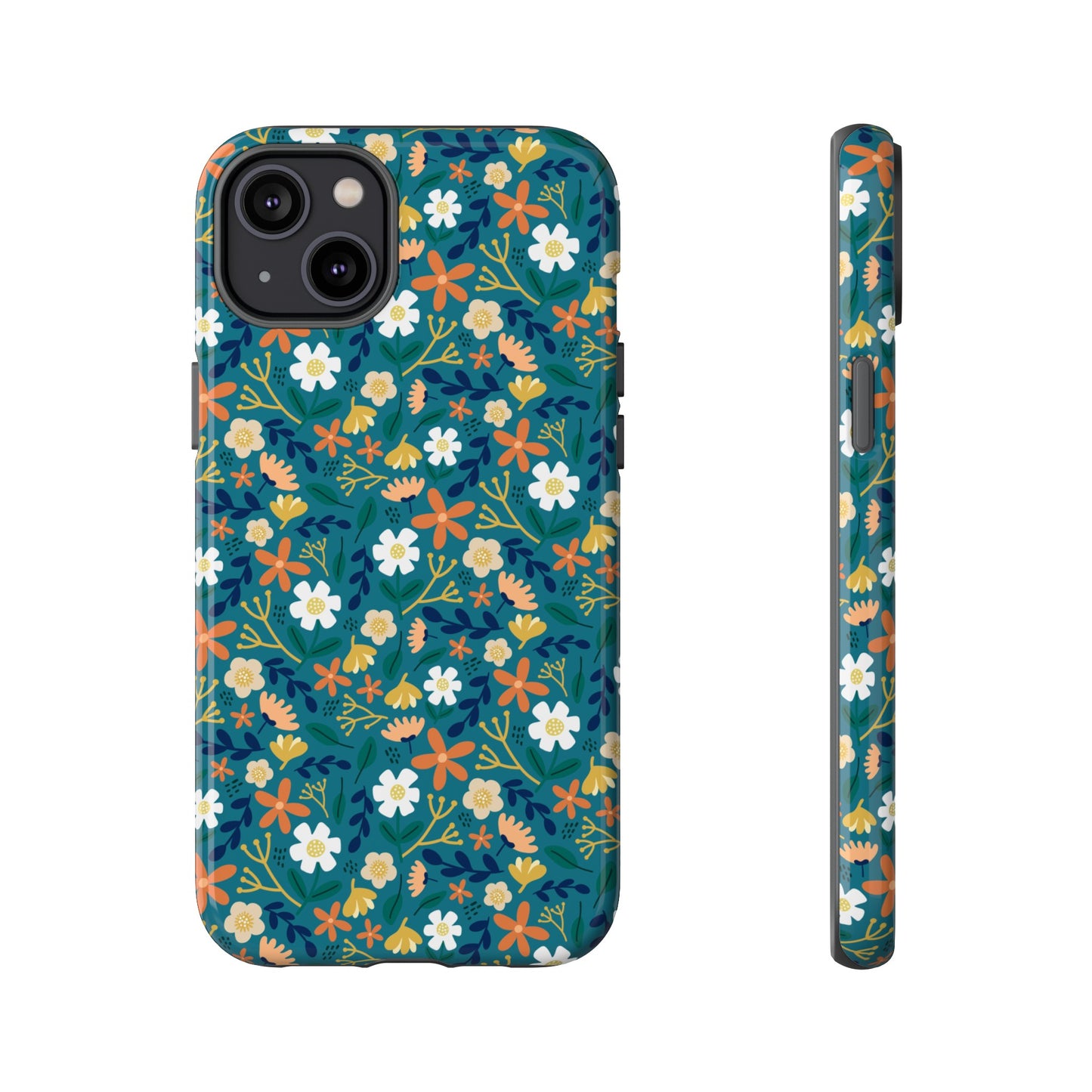 Phone Case: Florals on Teal