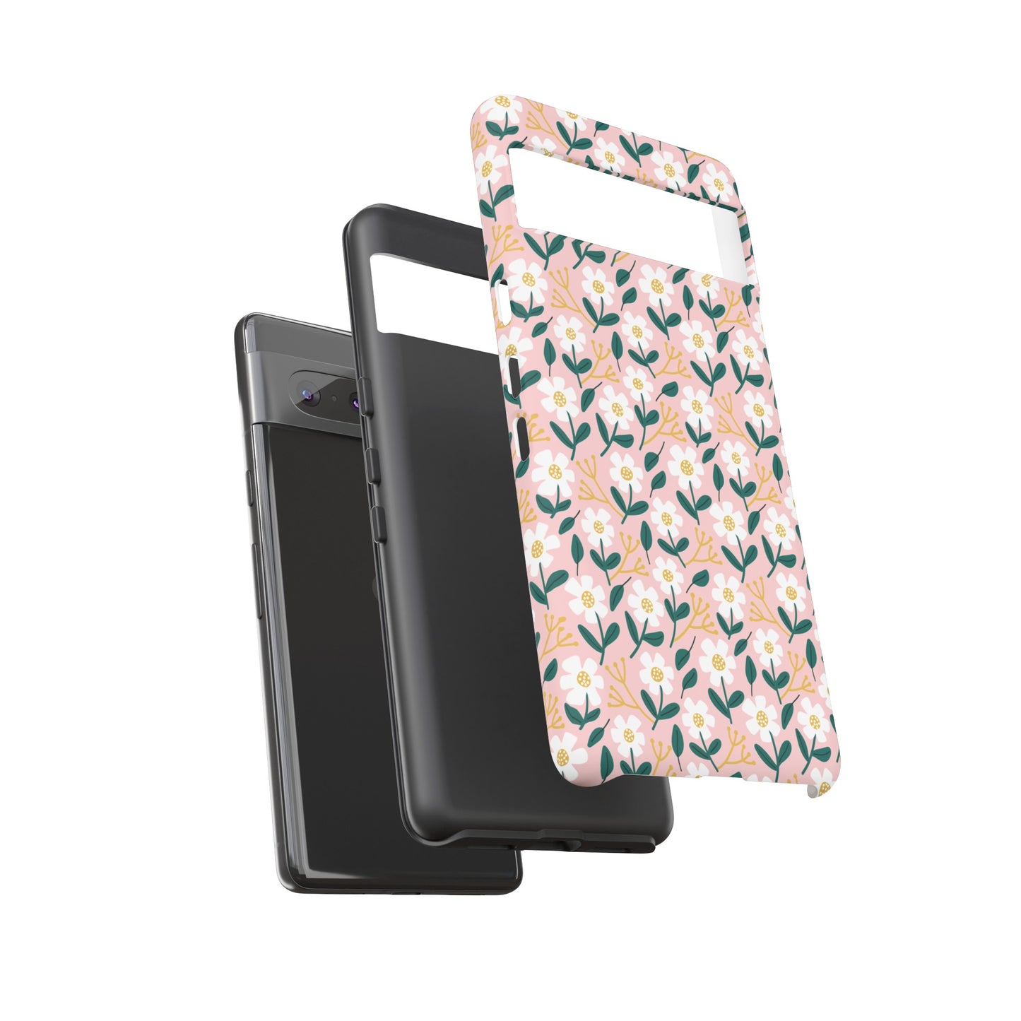 Phone Case: White Daisies on Pink