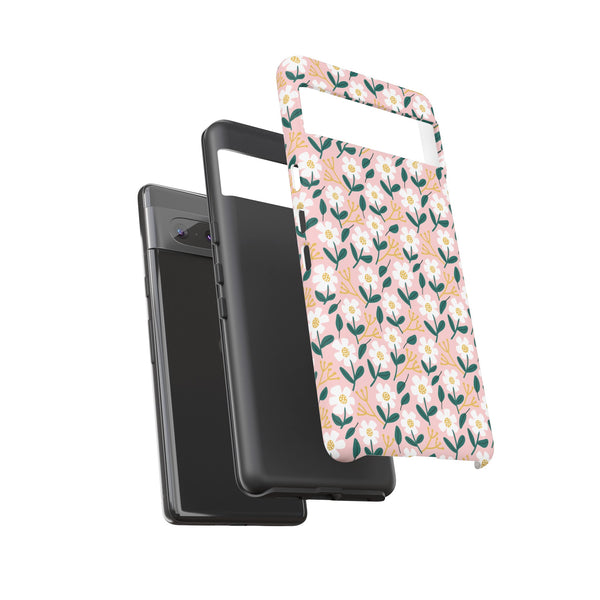 Phone Case: White Daisies on Pink