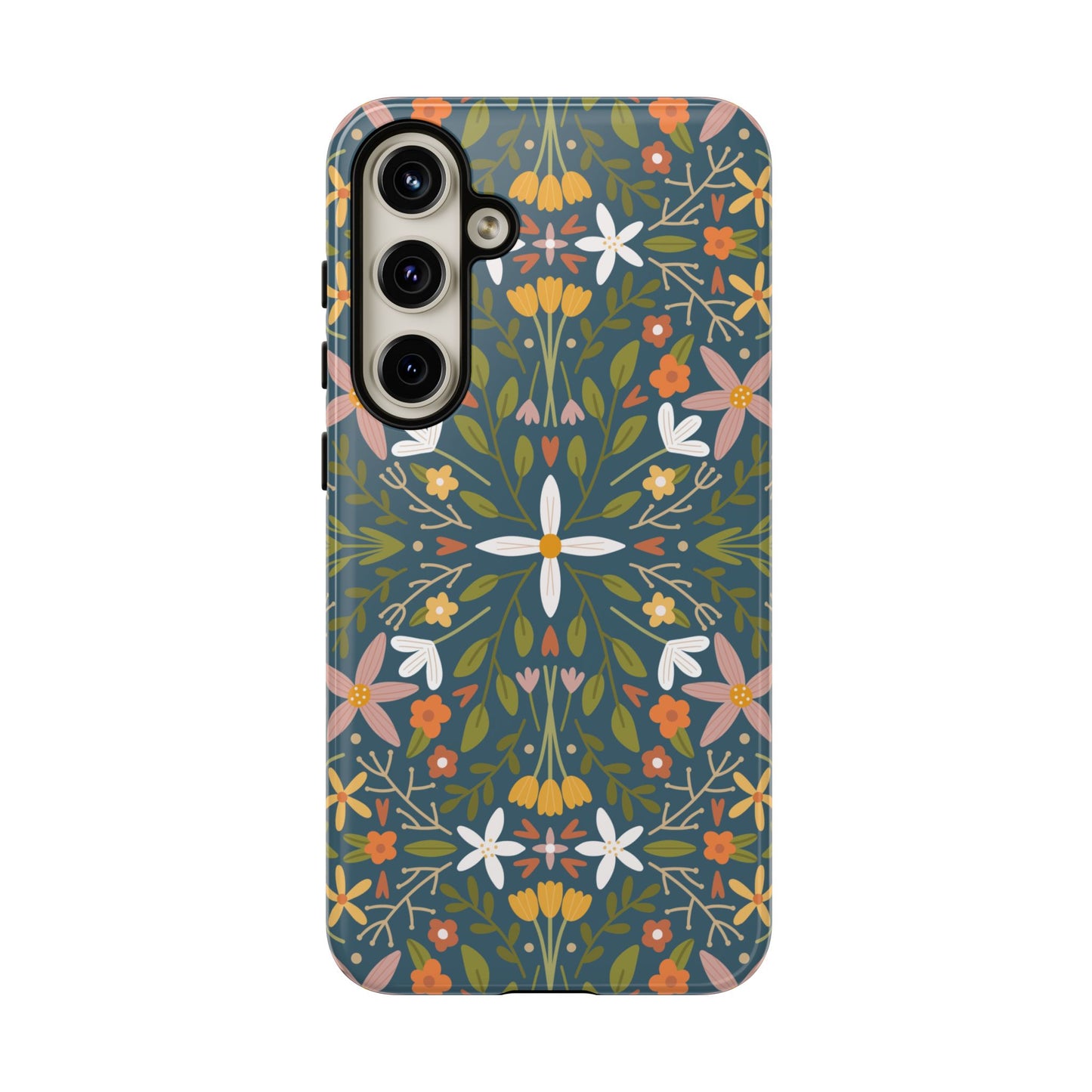 Phone Case: Florals on Blue