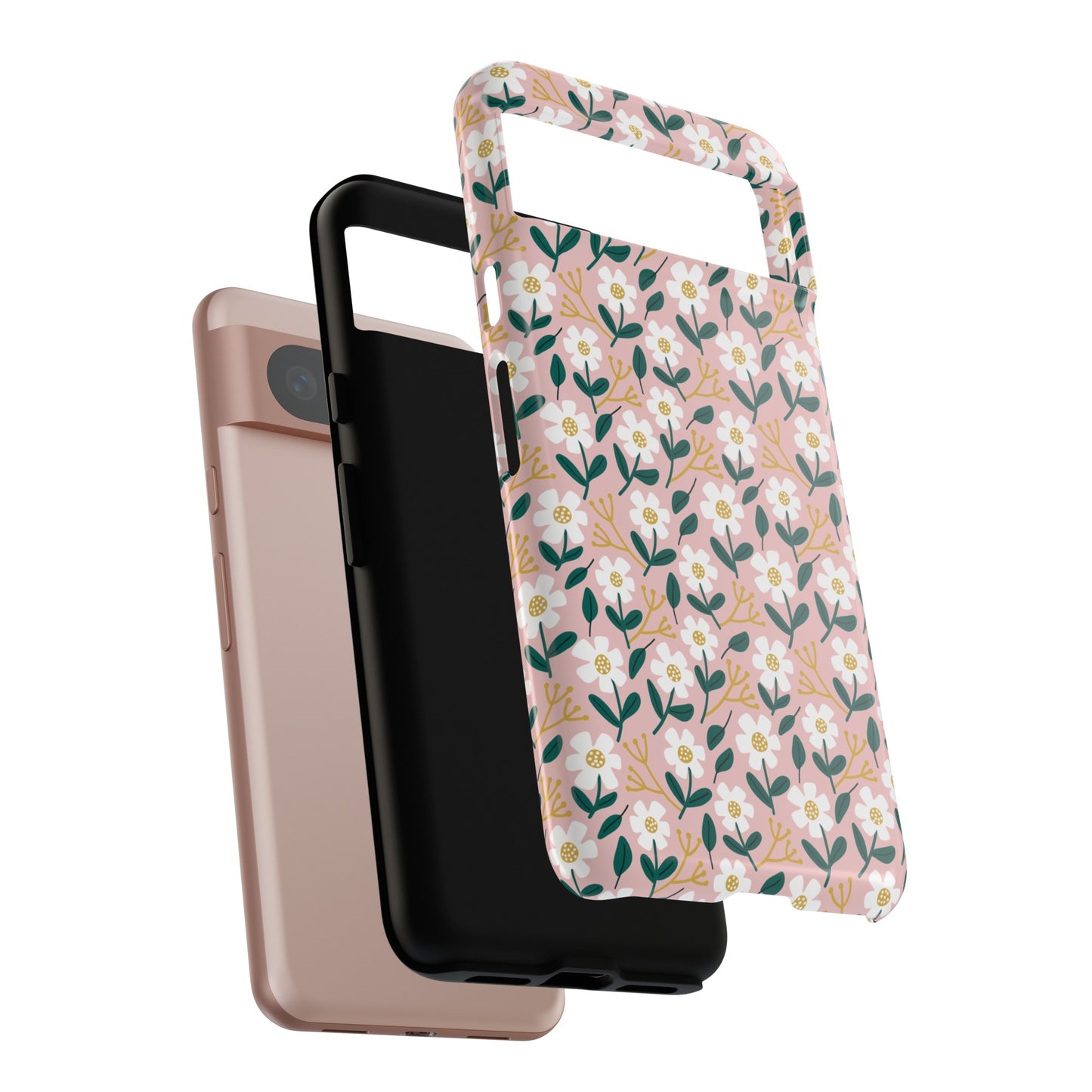 Phone Case: White Daisies on Pink