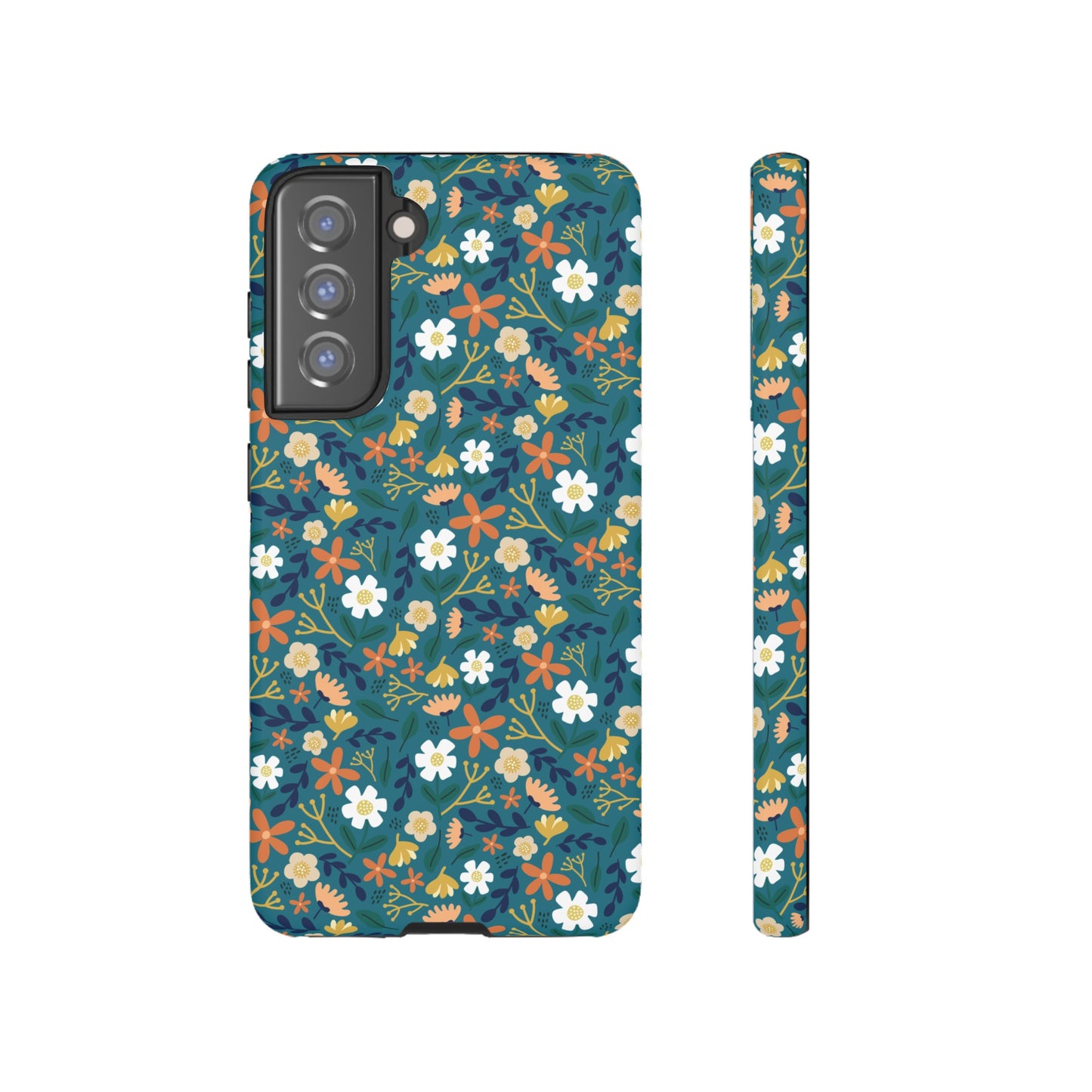 Phone Case: Florals on Teal