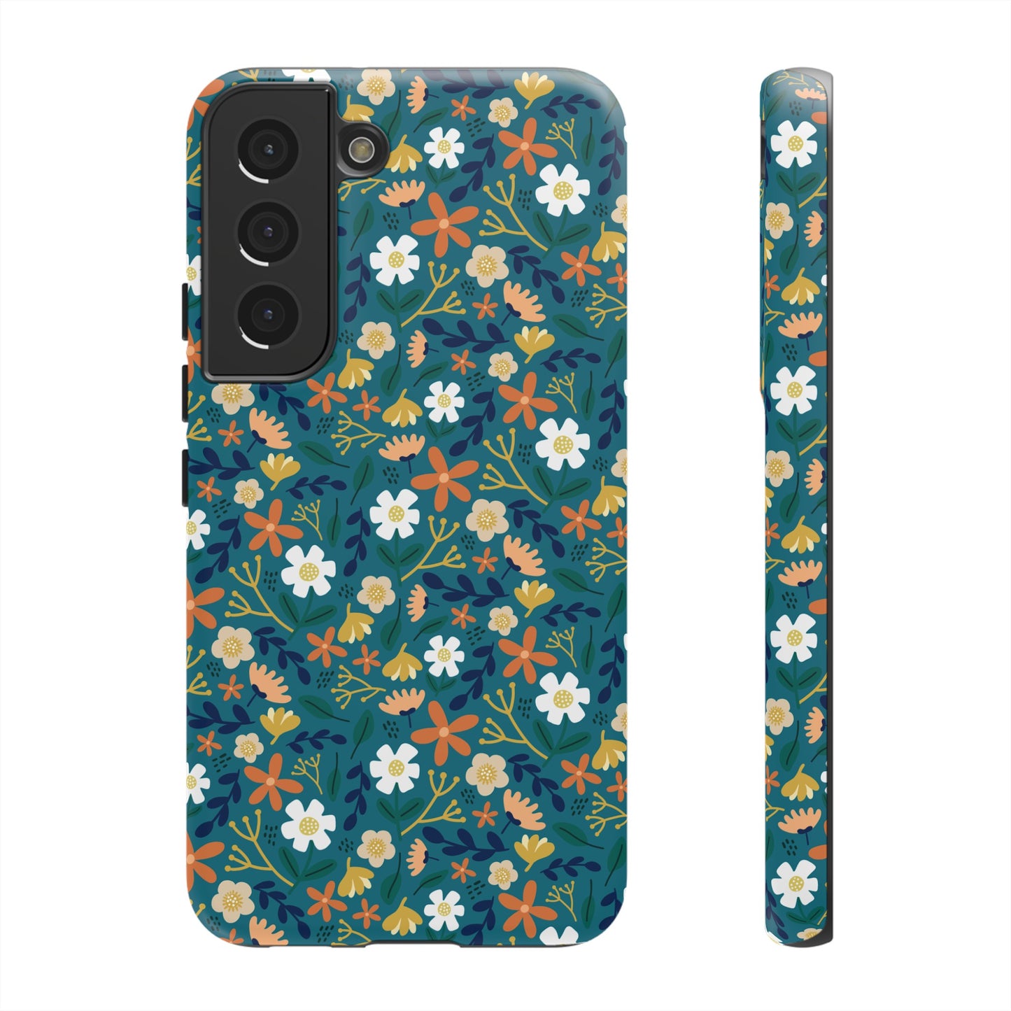 Phone Case: Florals on Teal