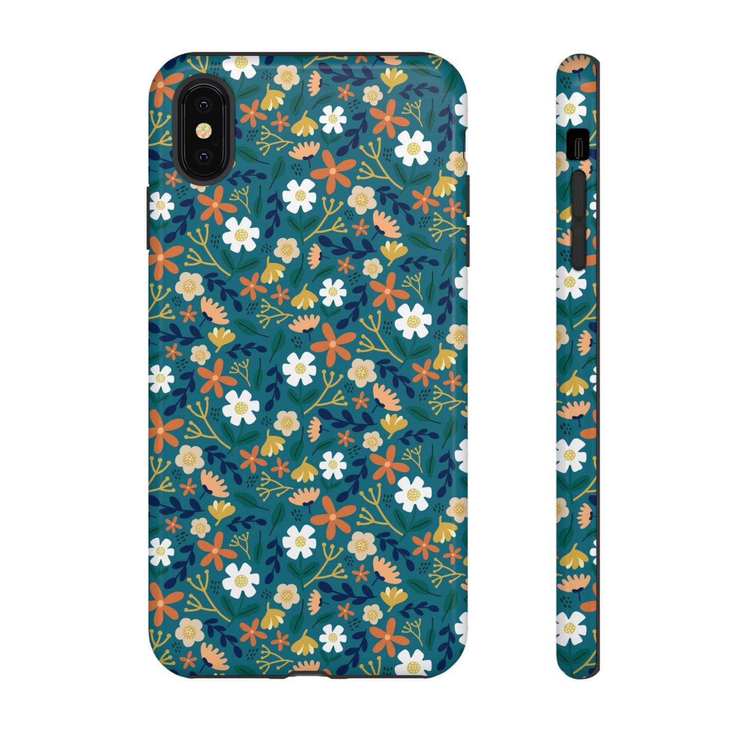 Phone Case: Florals on Teal