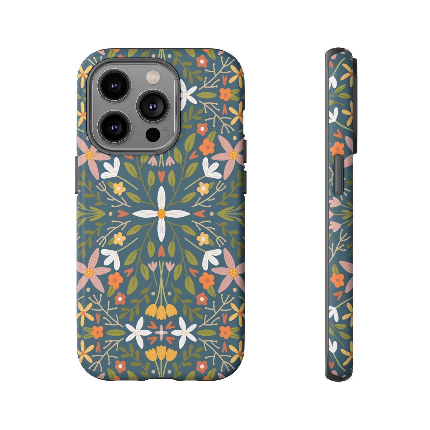 Phone Case: Florals on Blue