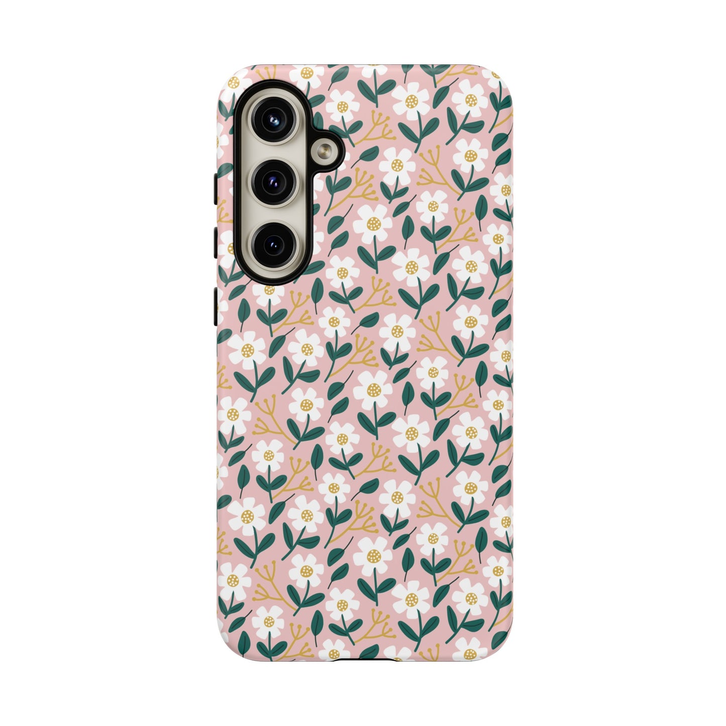 Phone Case: White Daisies on Pink