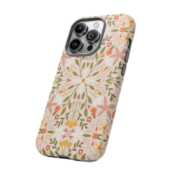 Phone Case: Florals on Tan