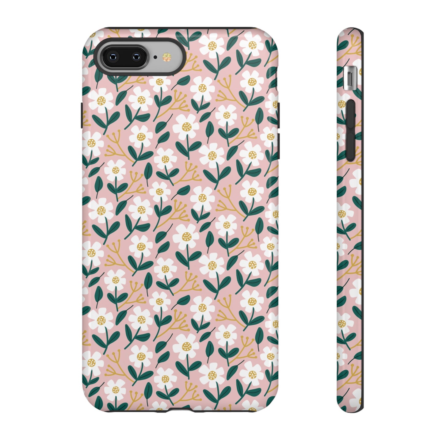 Phone Case: White Daisies on Pink