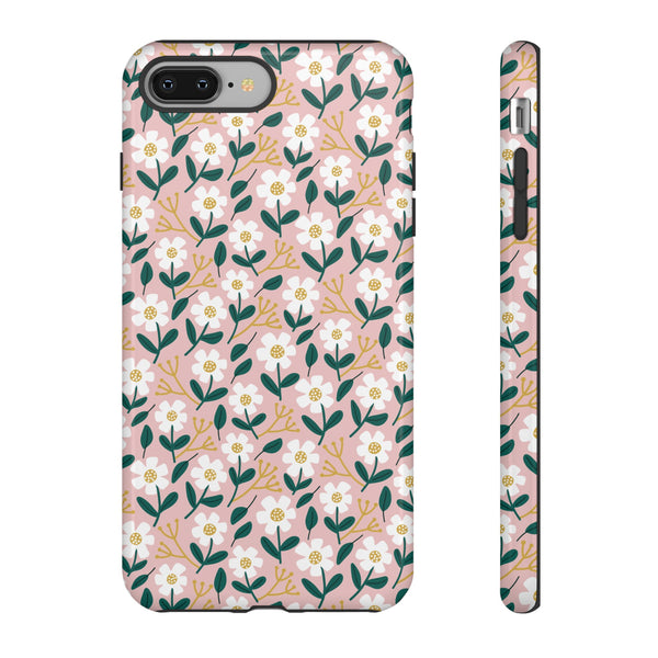 Phone Case: White Daisies on Pink