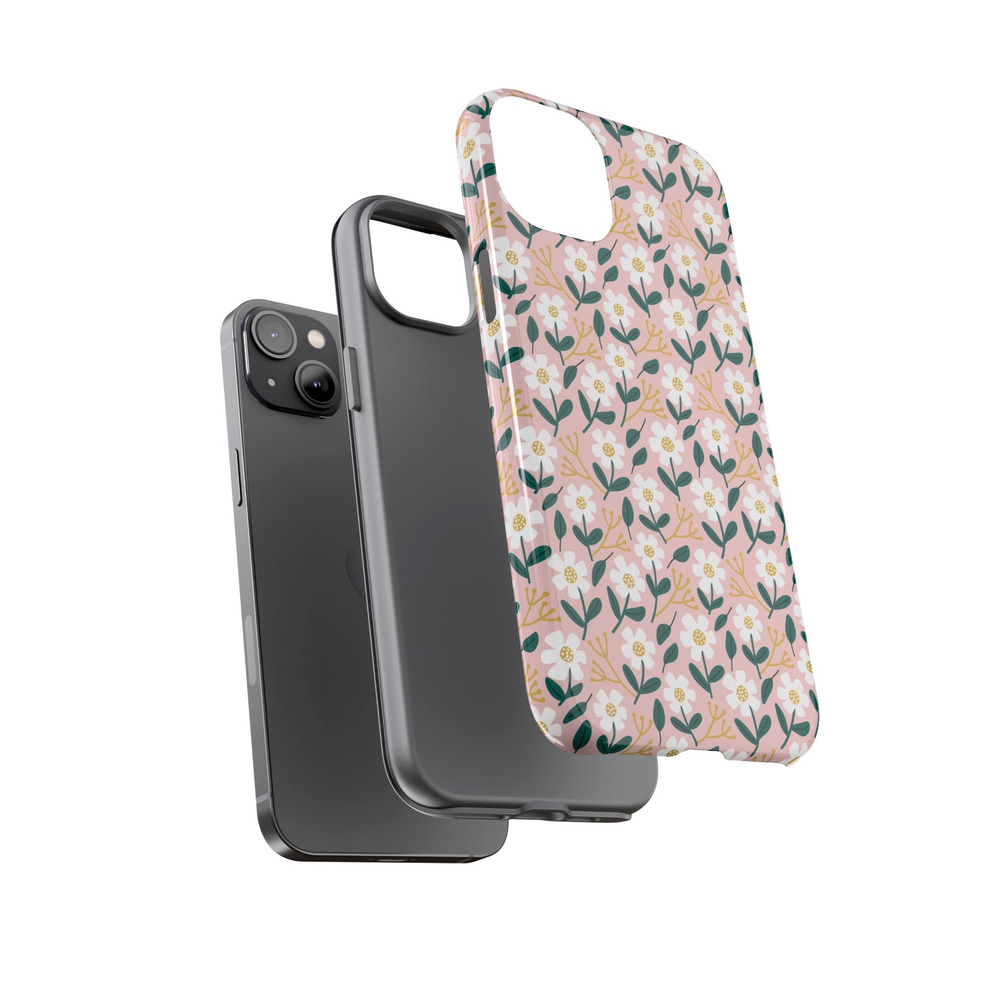 Phone Case: White Daisies on Pink
