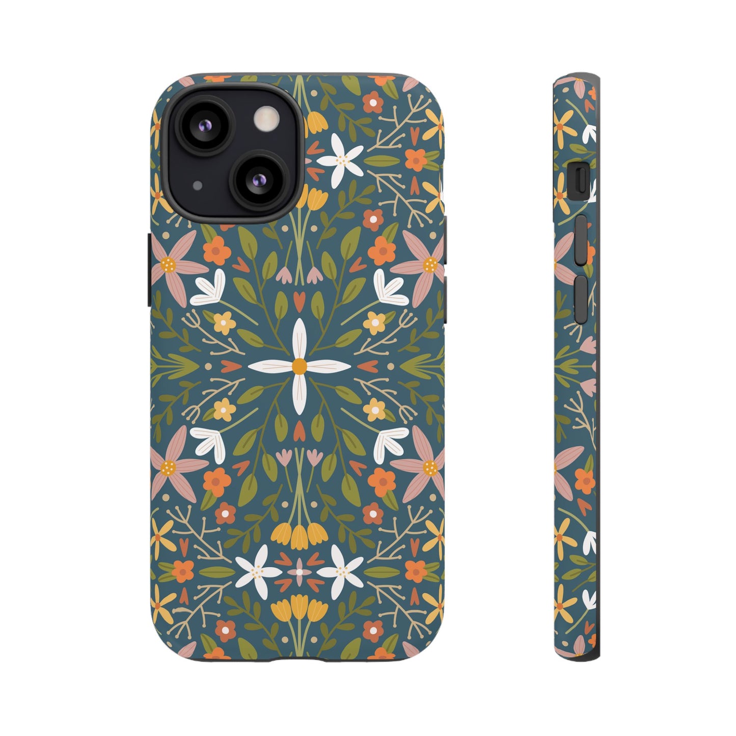 Phone Case: Florals on Blue
