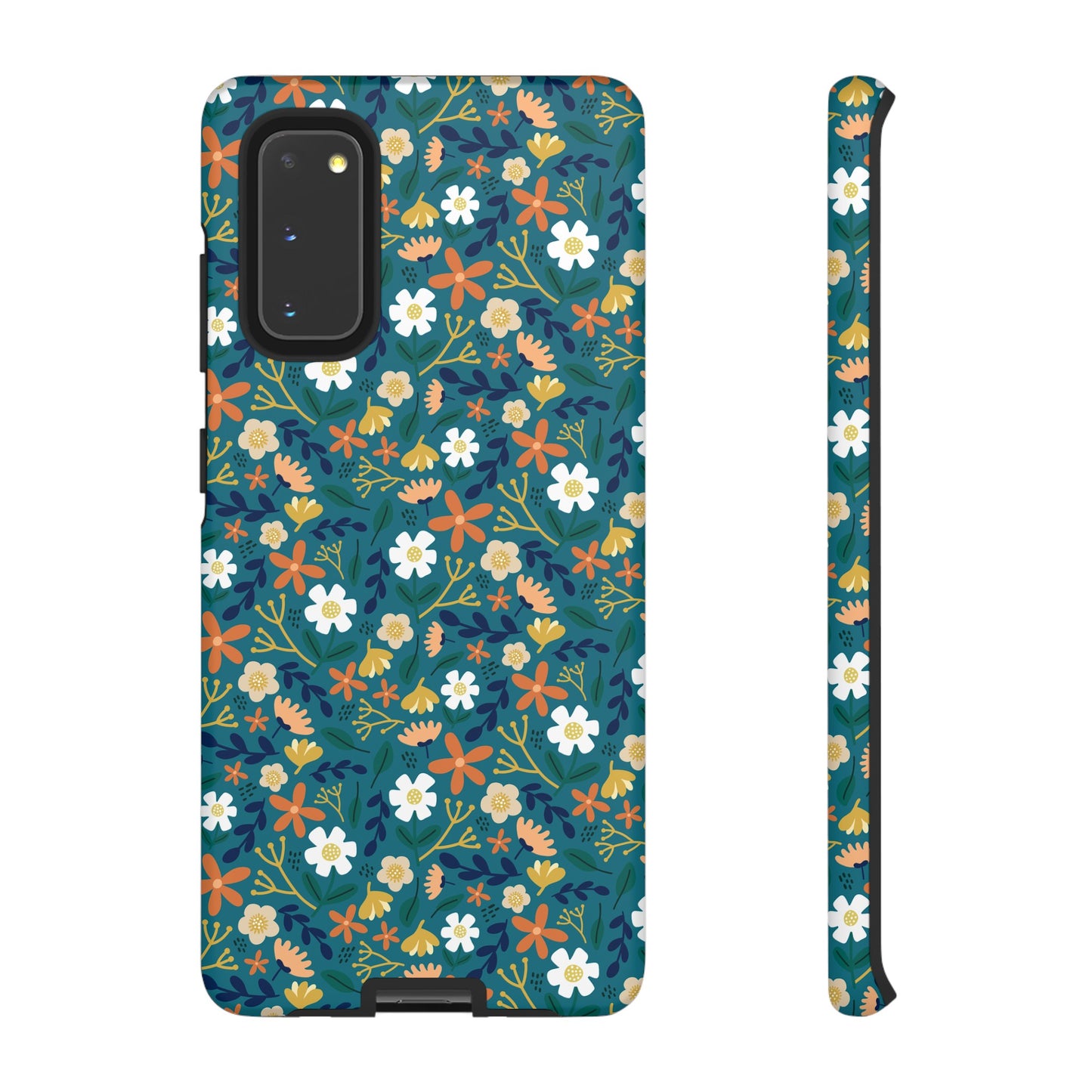 Phone Case: Florals on Teal