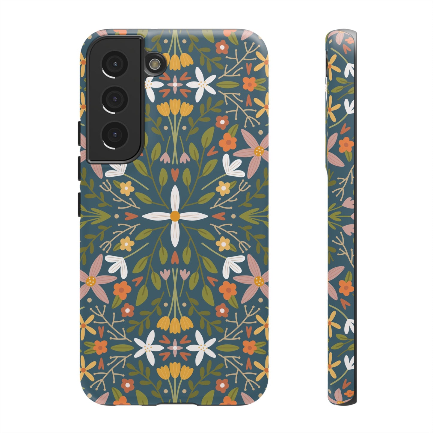 Phone Case: Florals on Blue