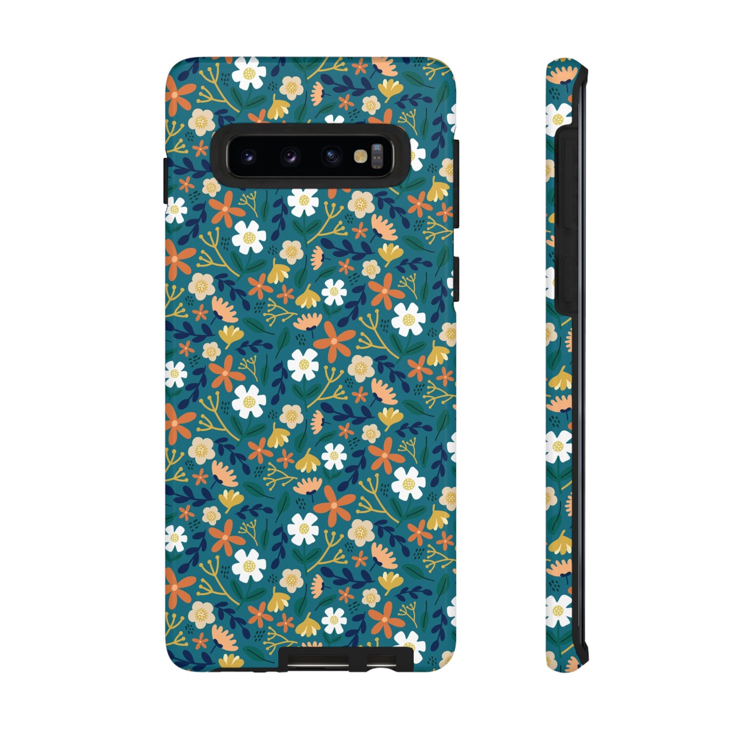 Phone Case: Florals on Teal