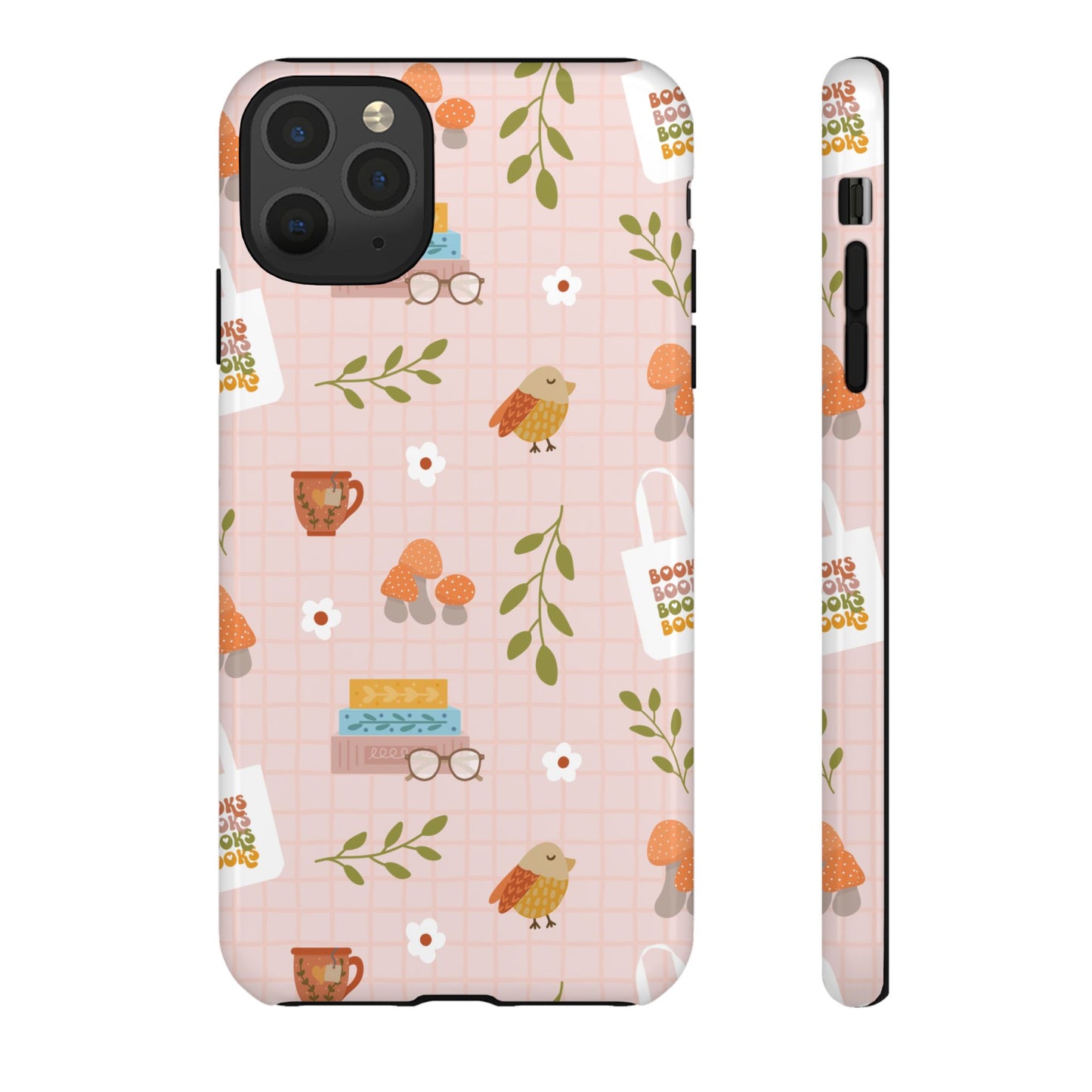 Phone Case: Little Library Items on Pink