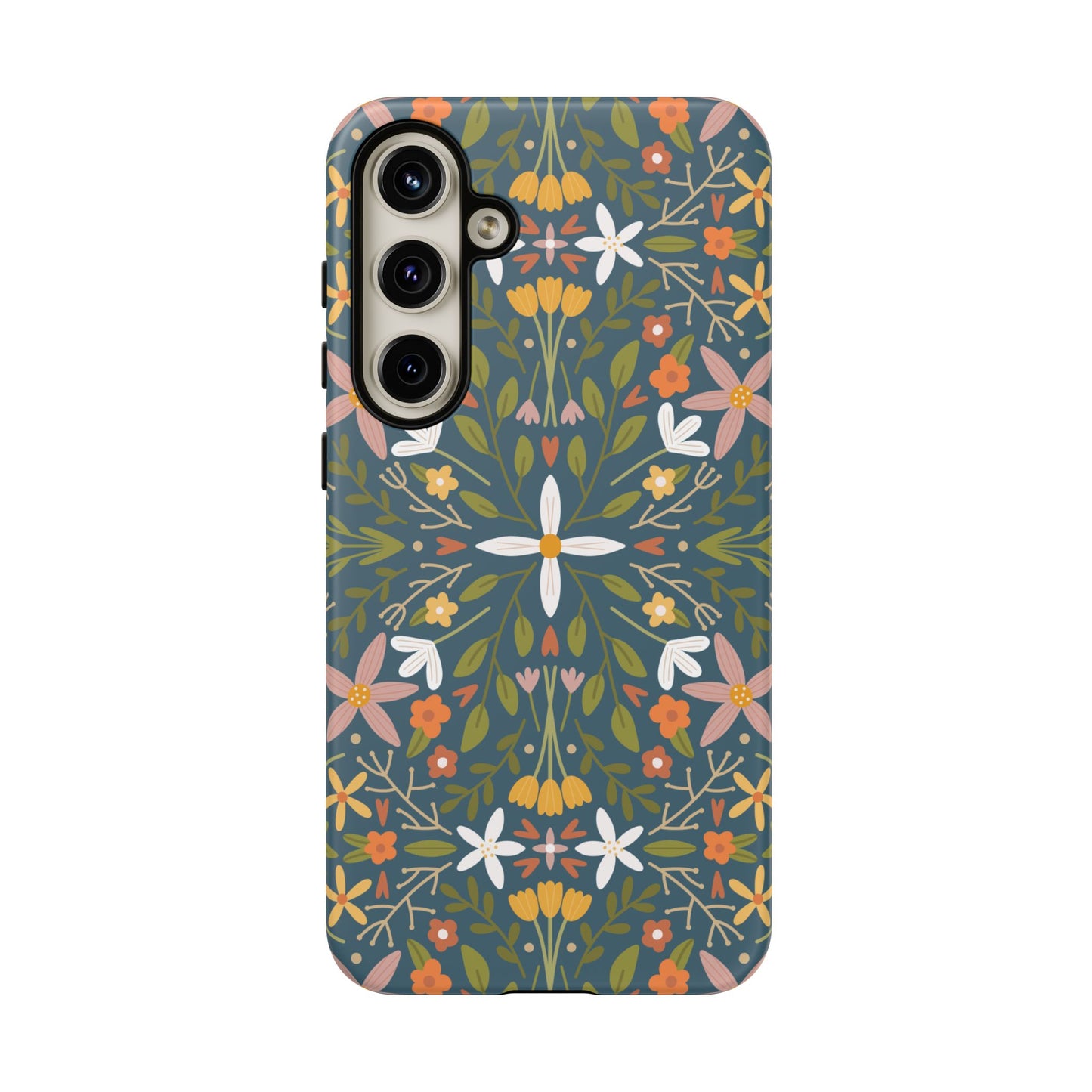 Phone Case: Florals on Blue