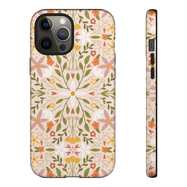 Phone Case: Florals on Tan