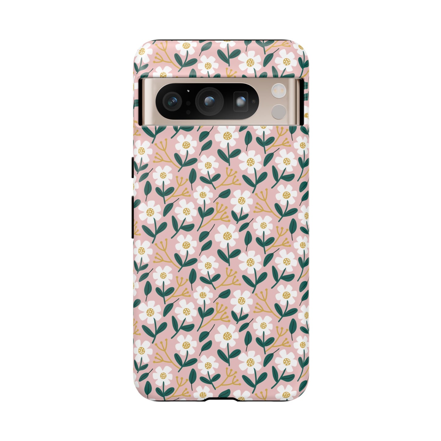 Phone Case: White Daisies on Pink