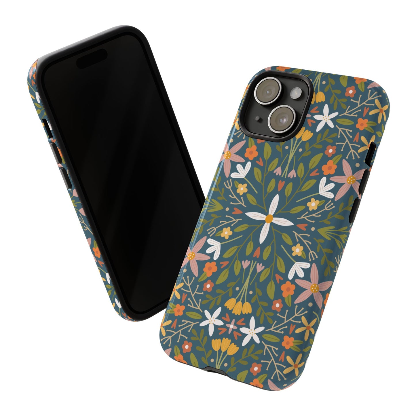 Phone Case: Florals on Blue