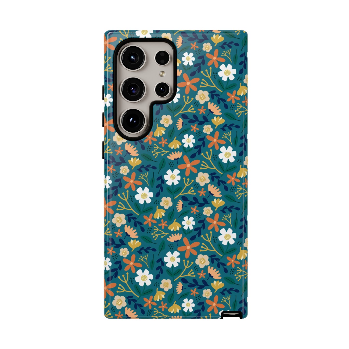 Phone Case: Florals on Teal