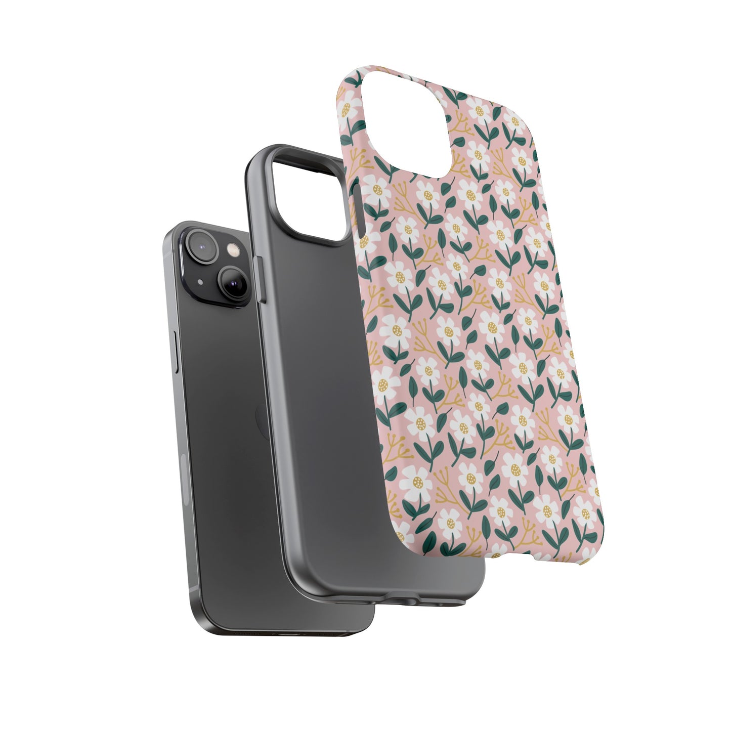 Phone Case: White Daisies on Pink