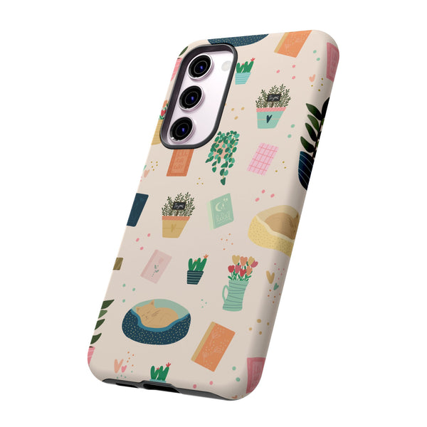 Phone Case: Book Shop Items on Cream
