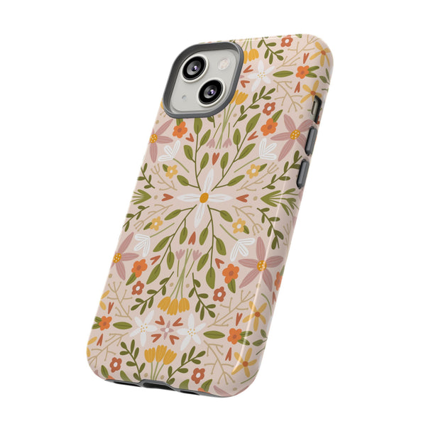Phone Case: Florals on Tan