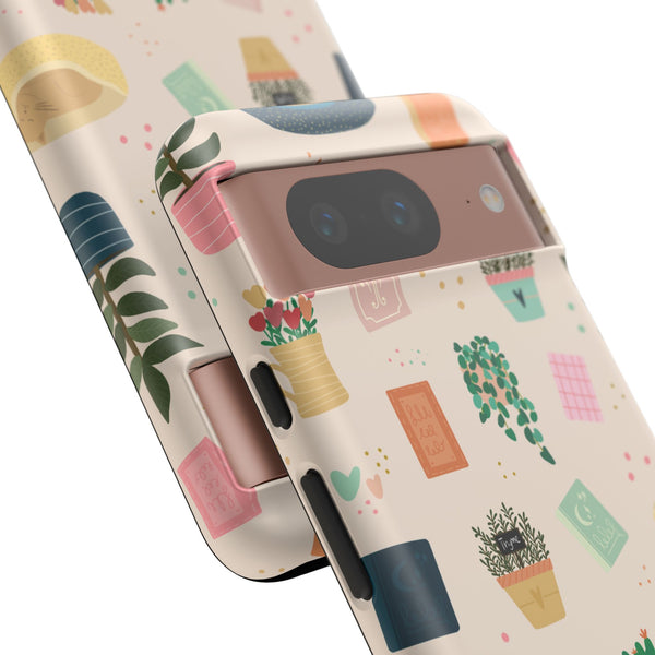 Phone Case: Book Shop Items on Cream