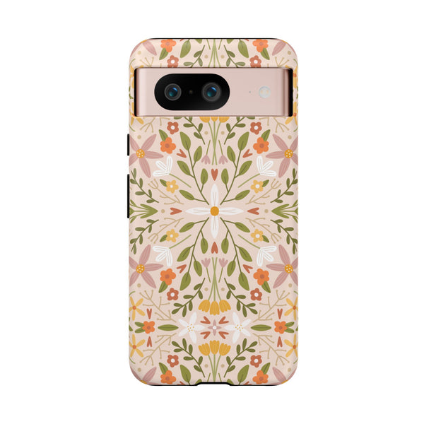 Phone Case: Florals on Tan