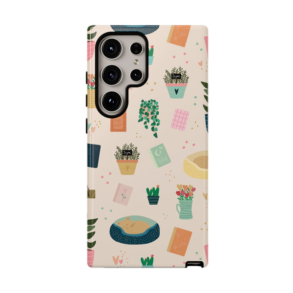 Phone Case: Book Shop Items on Cream