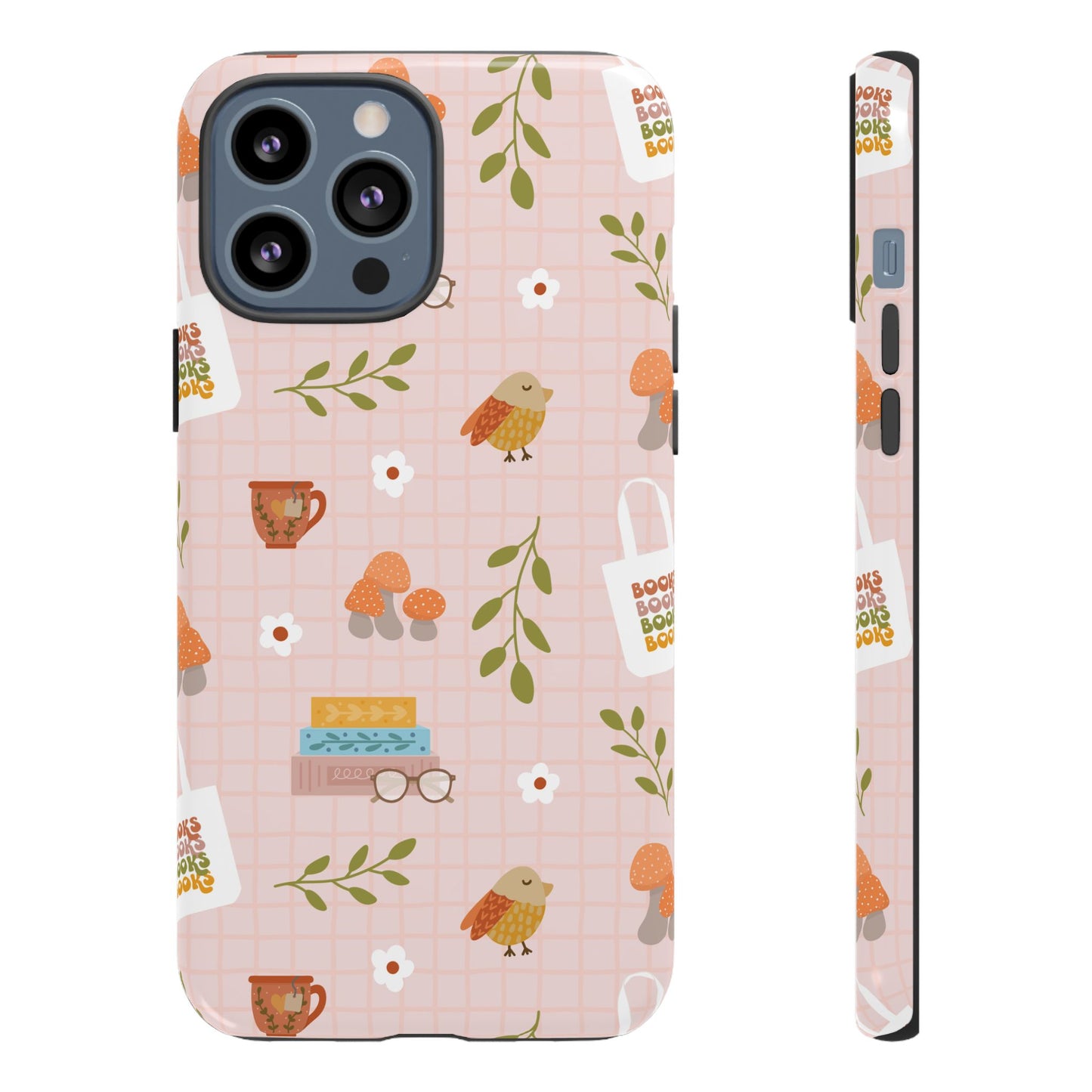 Phone Case: Little Library Items on Pink