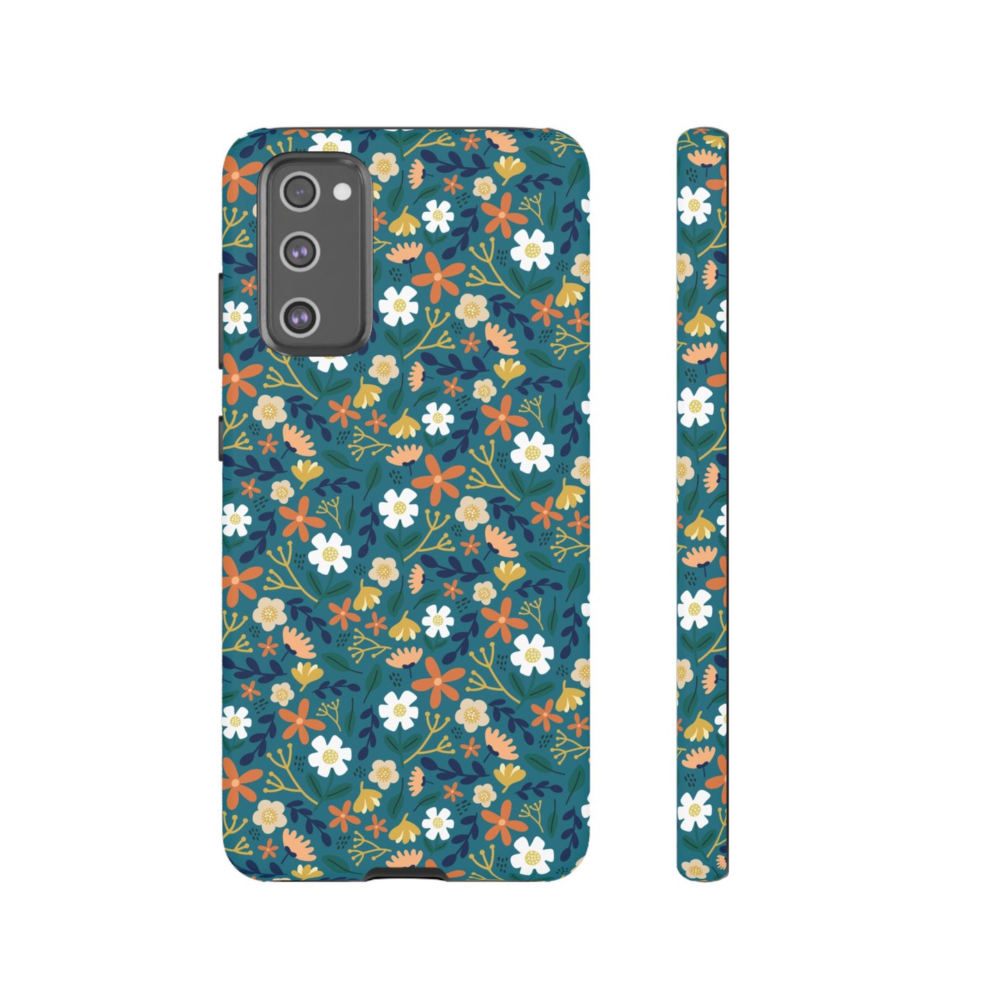 Phone Case: Florals on Teal