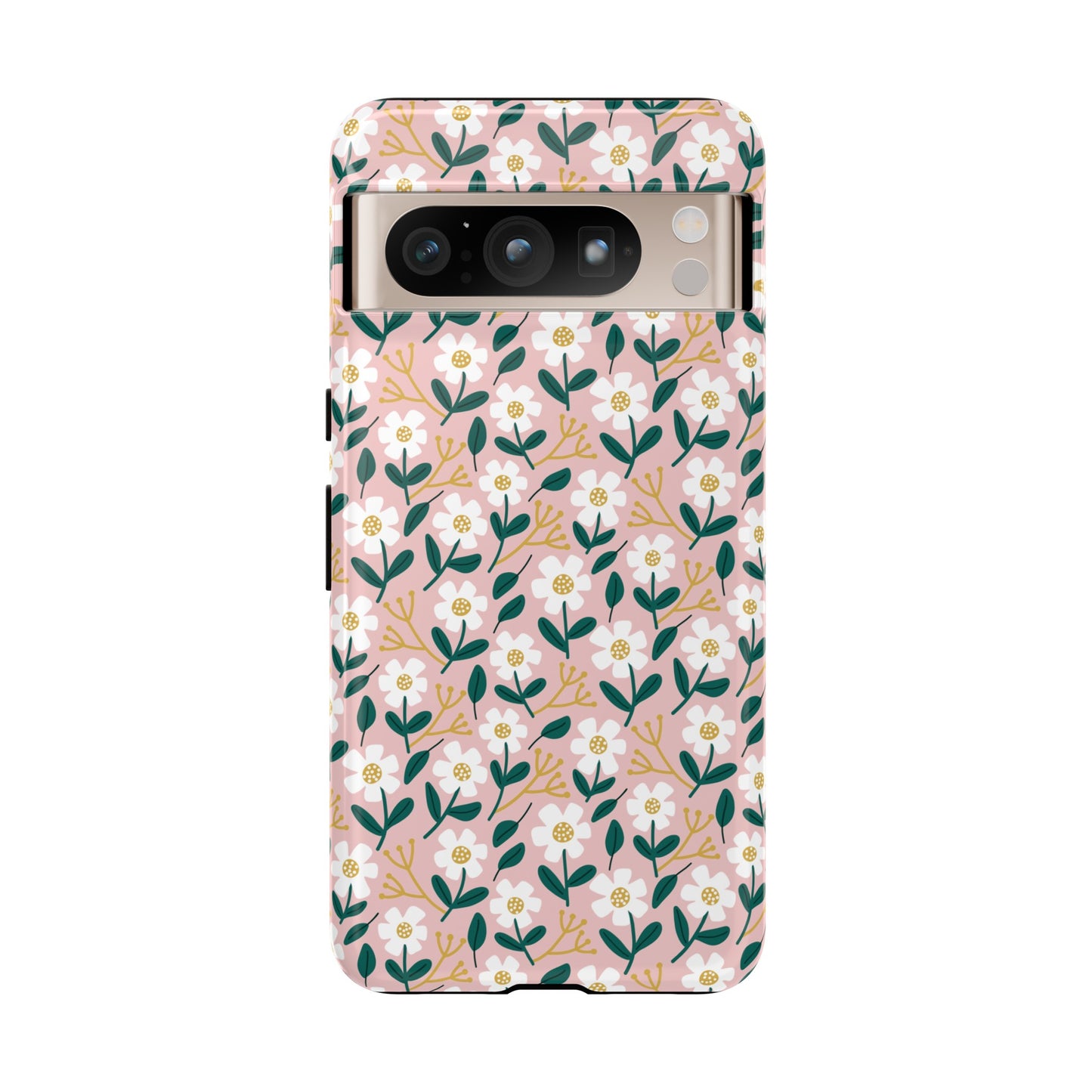 Phone Case: White Daisies on Pink