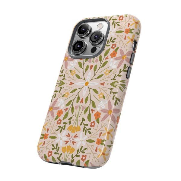 Phone Case: Florals on Tan