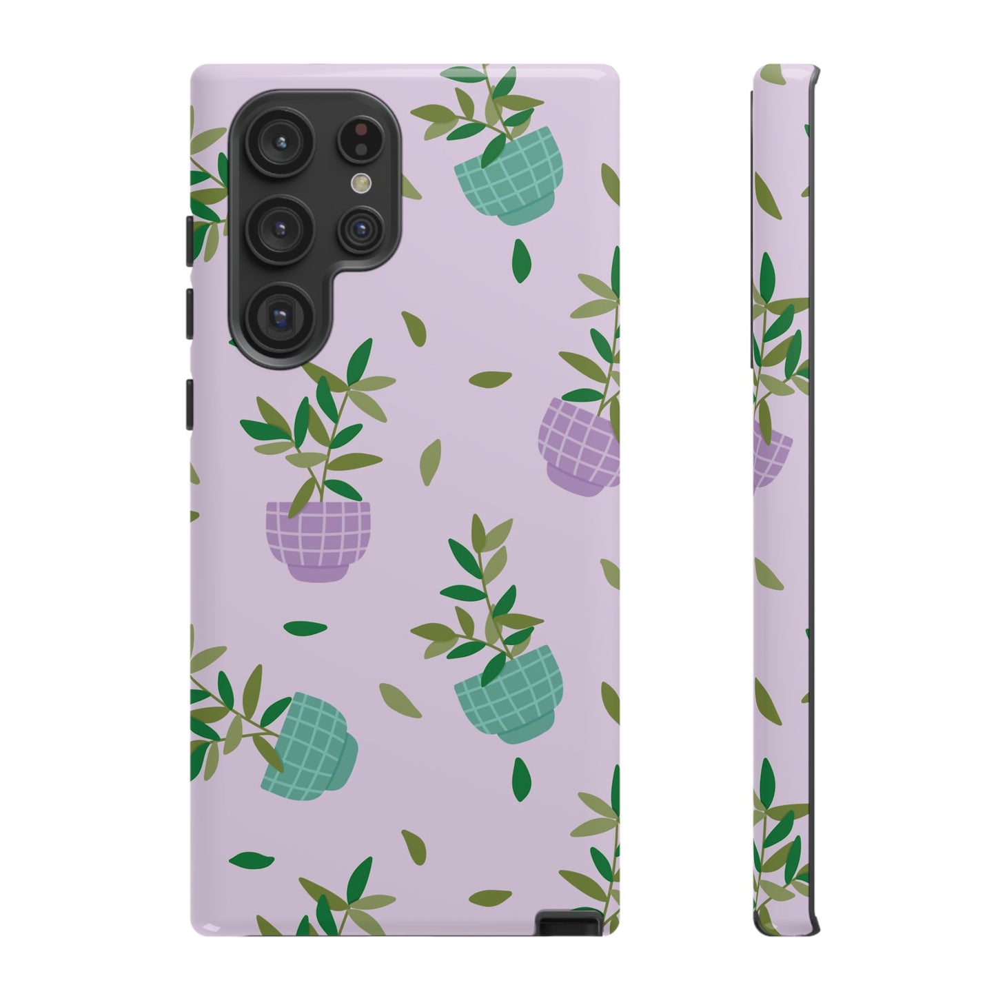 Phone Case: Pot Plants Purple