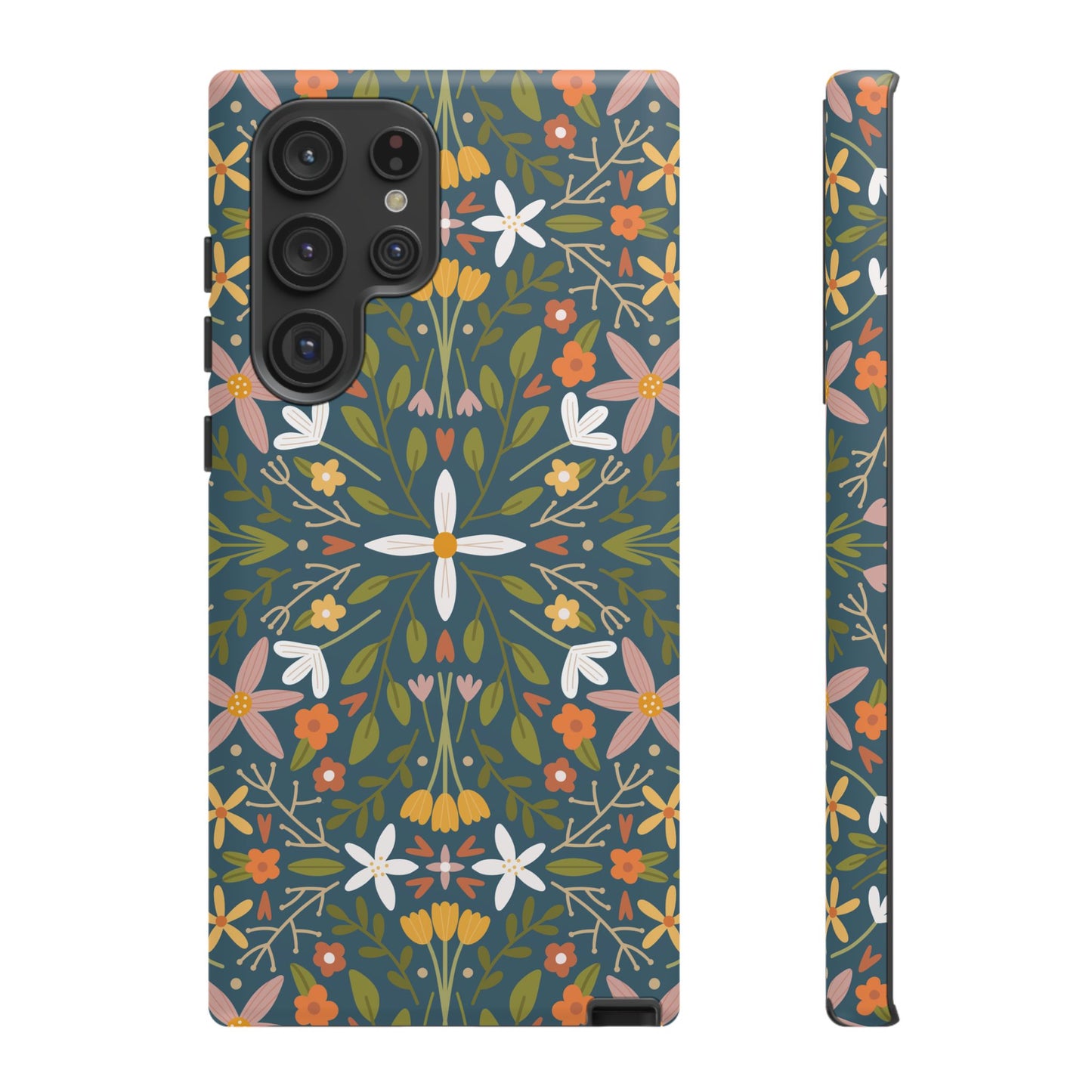 Phone Case: Florals on Blue