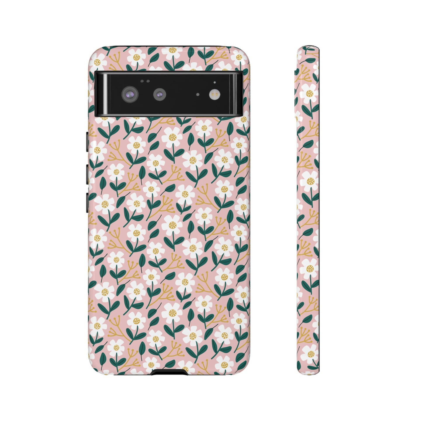 Phone Case: White Daisies on Pink