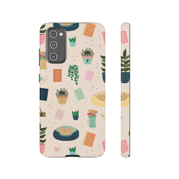 Phone Case: Book Shop Items on Cream