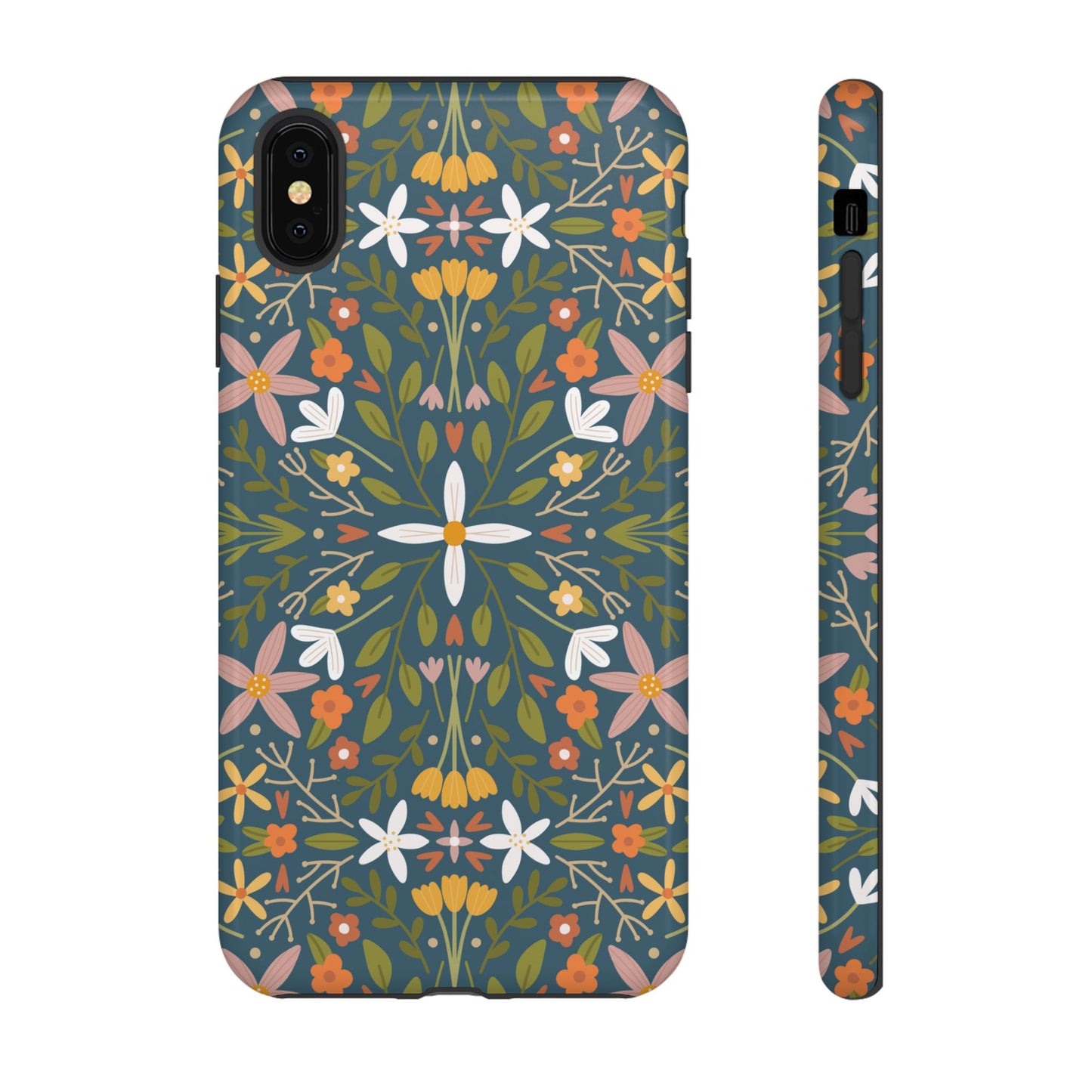 Phone Case: Florals on Blue