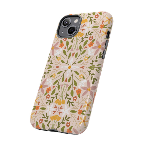 Phone Case: Florals on Tan
