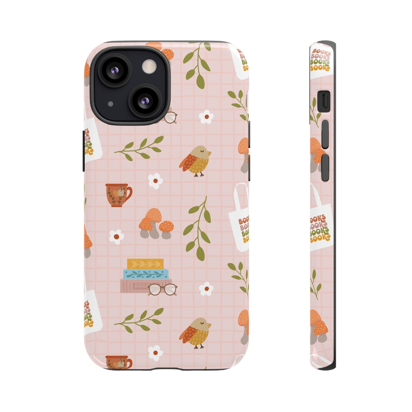 Phone Case: Little Library Items on Pink