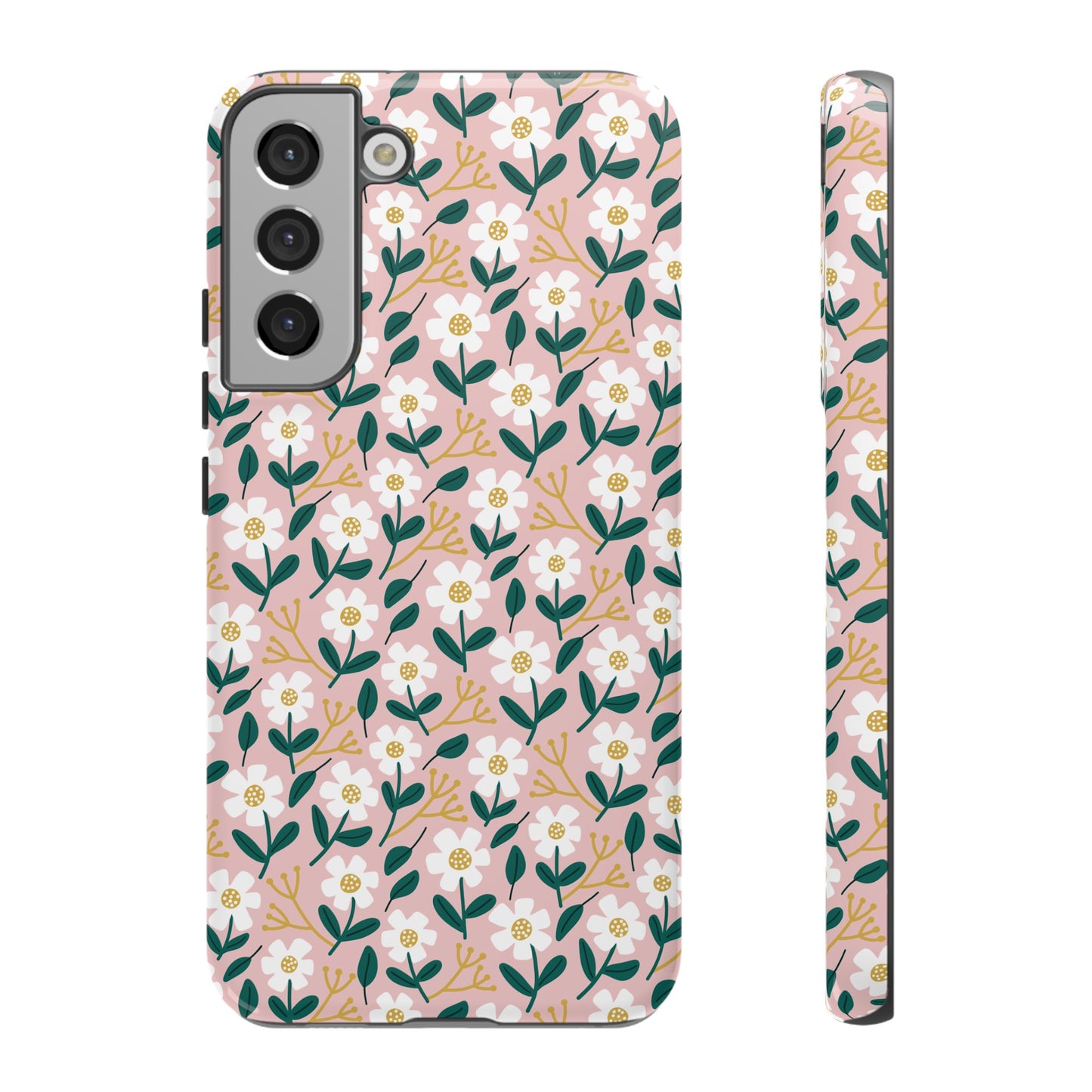 Phone Case: White Daisies on Pink