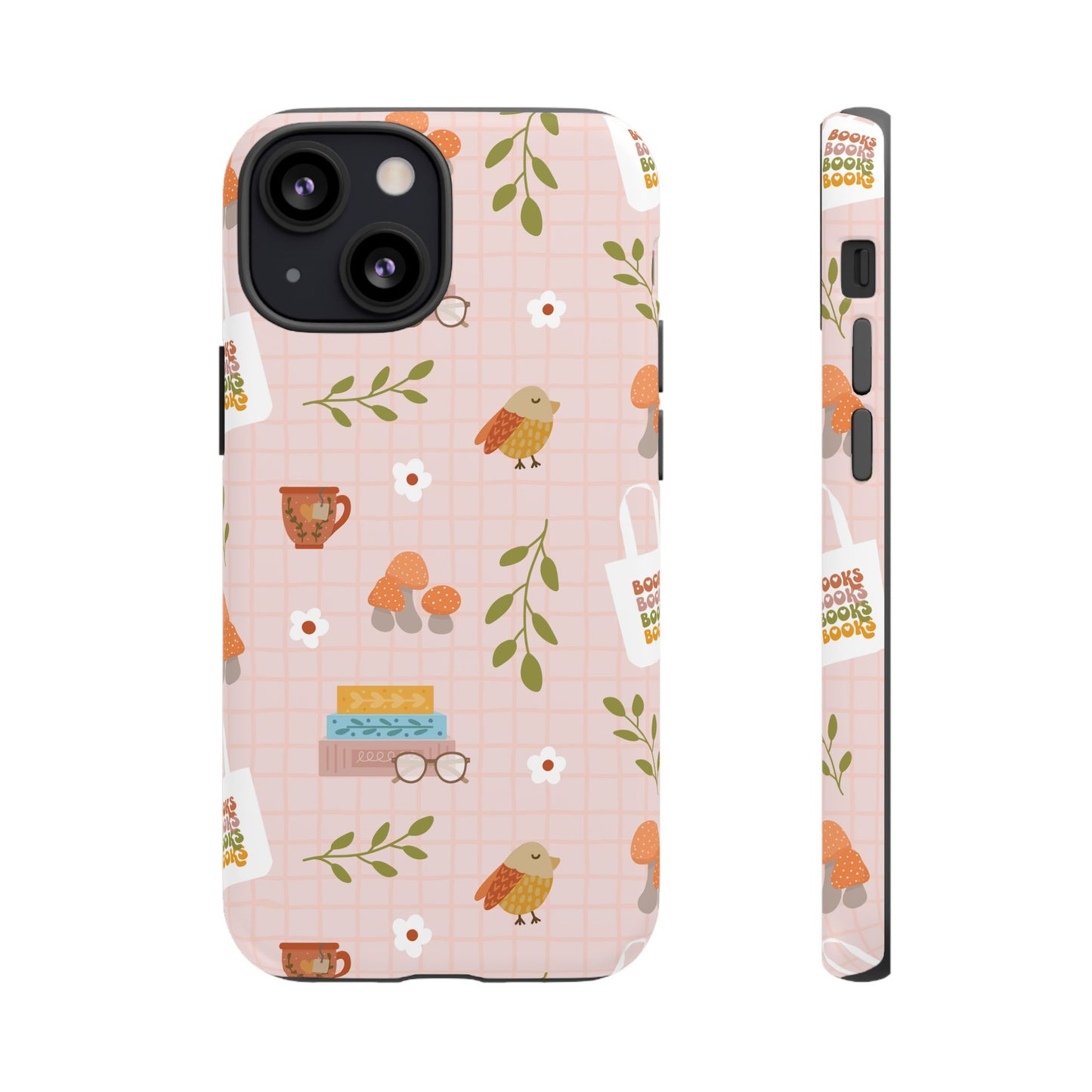 Phone Case: Little Library Items on Pink