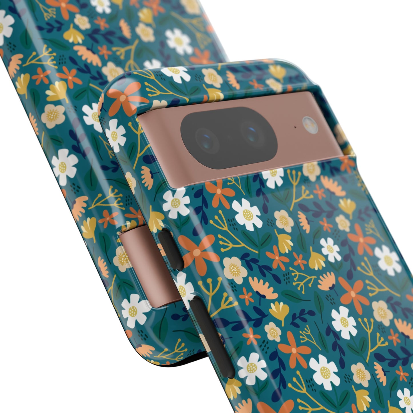 Phone Case: Florals on Teal
