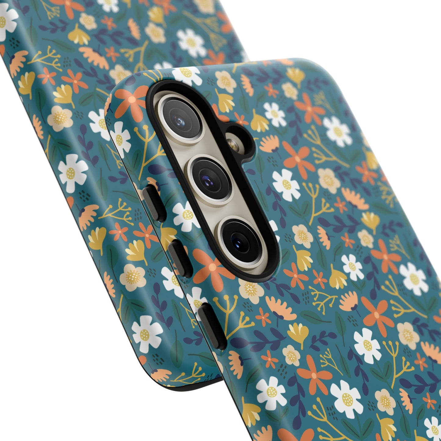 Phone Case: Florals on Teal