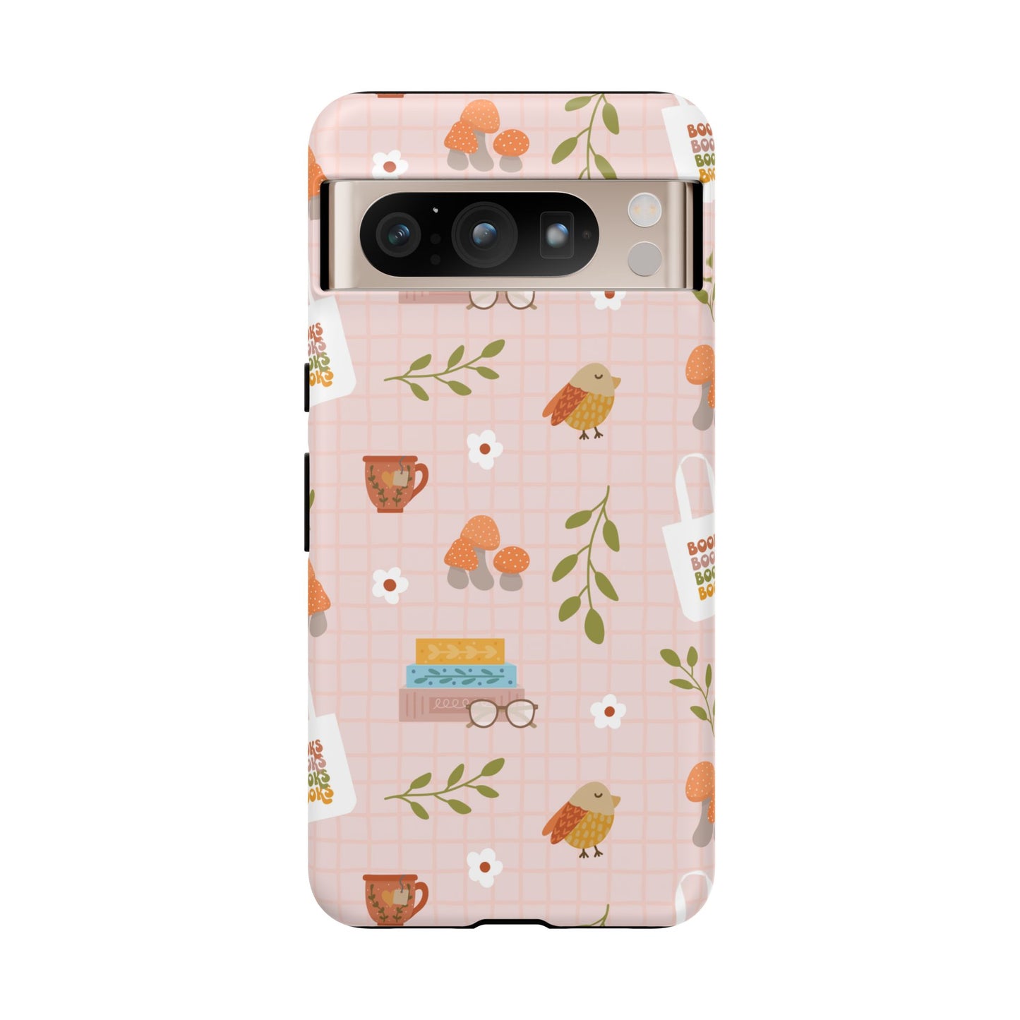 Phone Case: Little Library Items on Pink