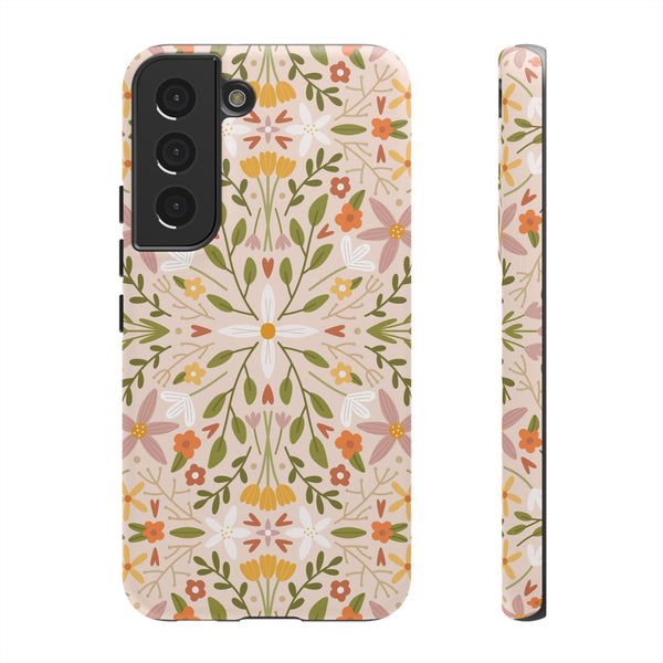 Phone Case: Florals on Tan