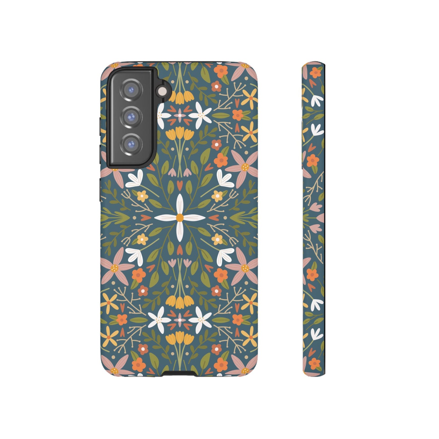 Phone Case: Florals on Blue