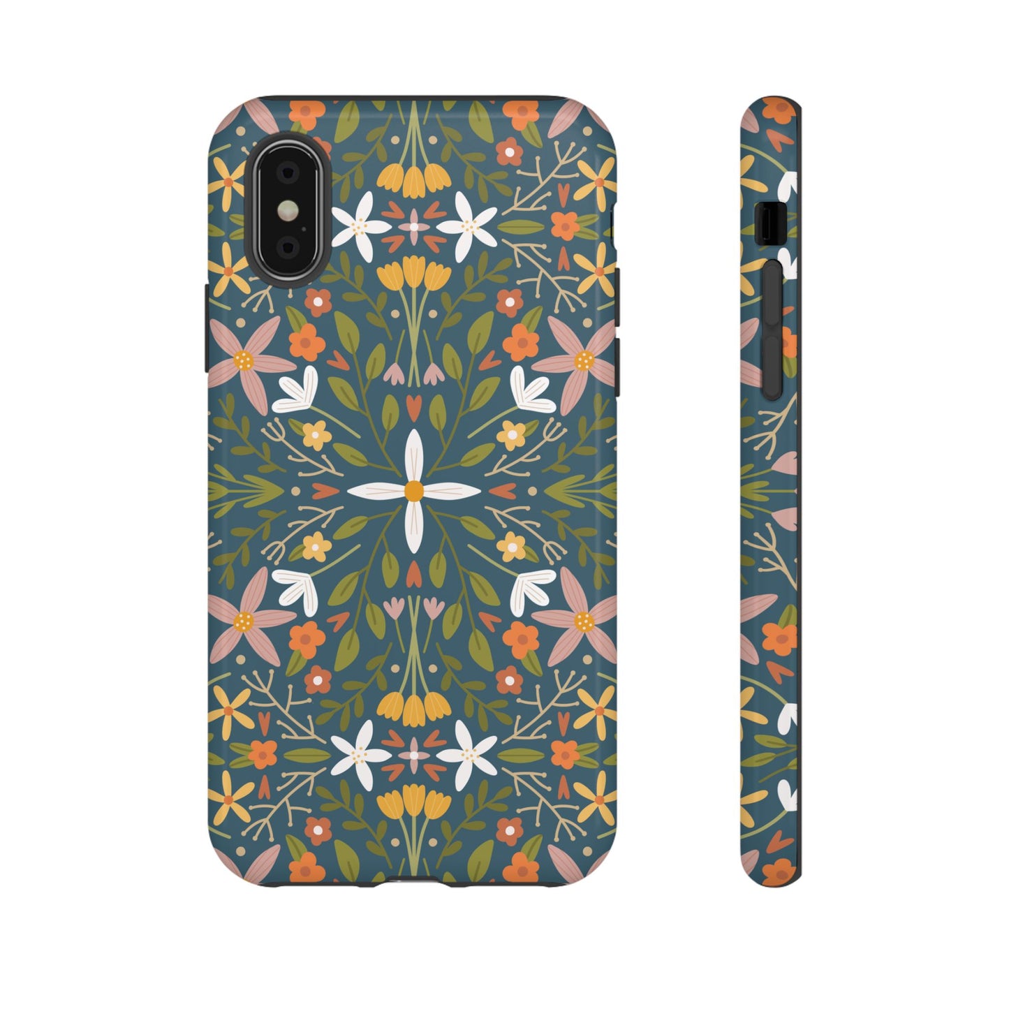 Phone Case: Florals on Blue