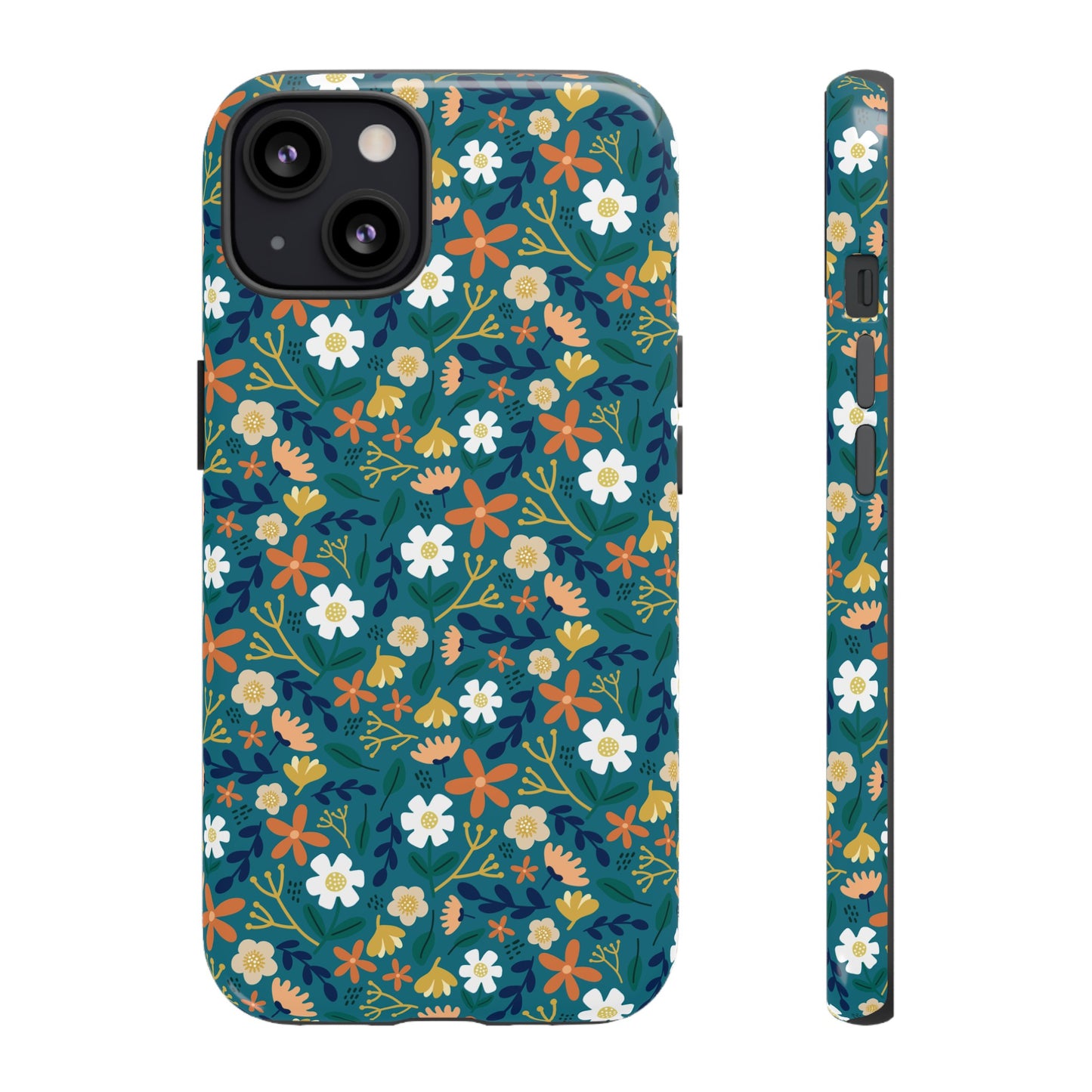 Phone Case: Florals on Teal